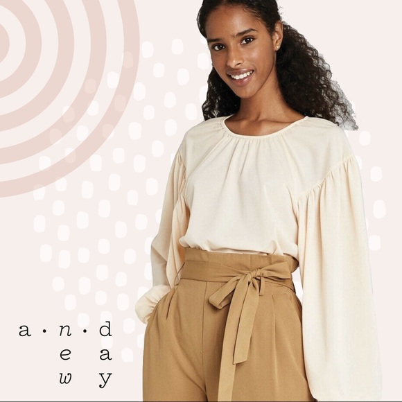a new day Tops - NWOT / A New Day / Cream Balloon Sleeve Top